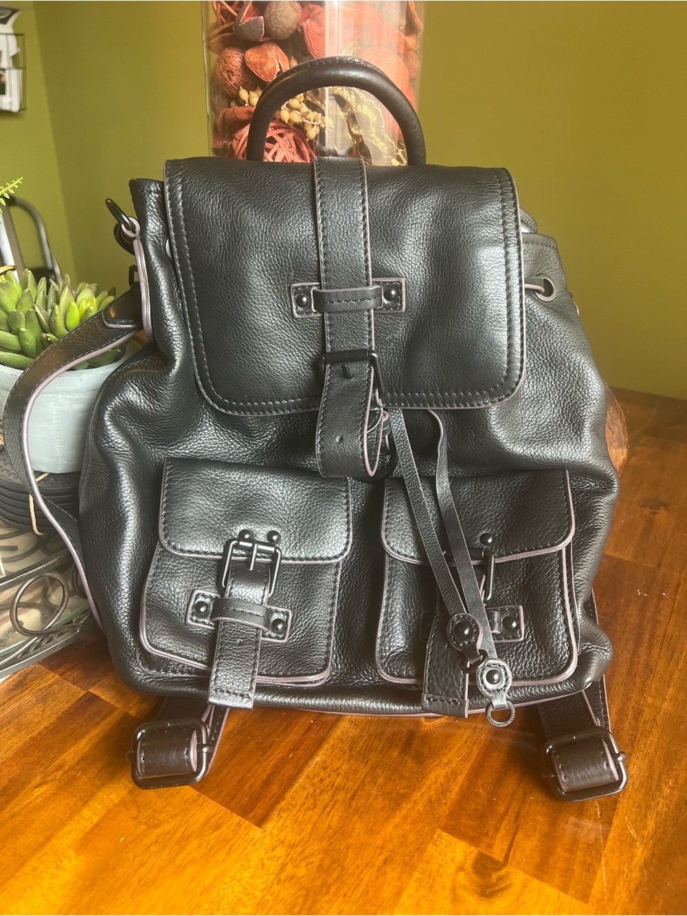 Aimee Kestenberg Black Leather Backpack